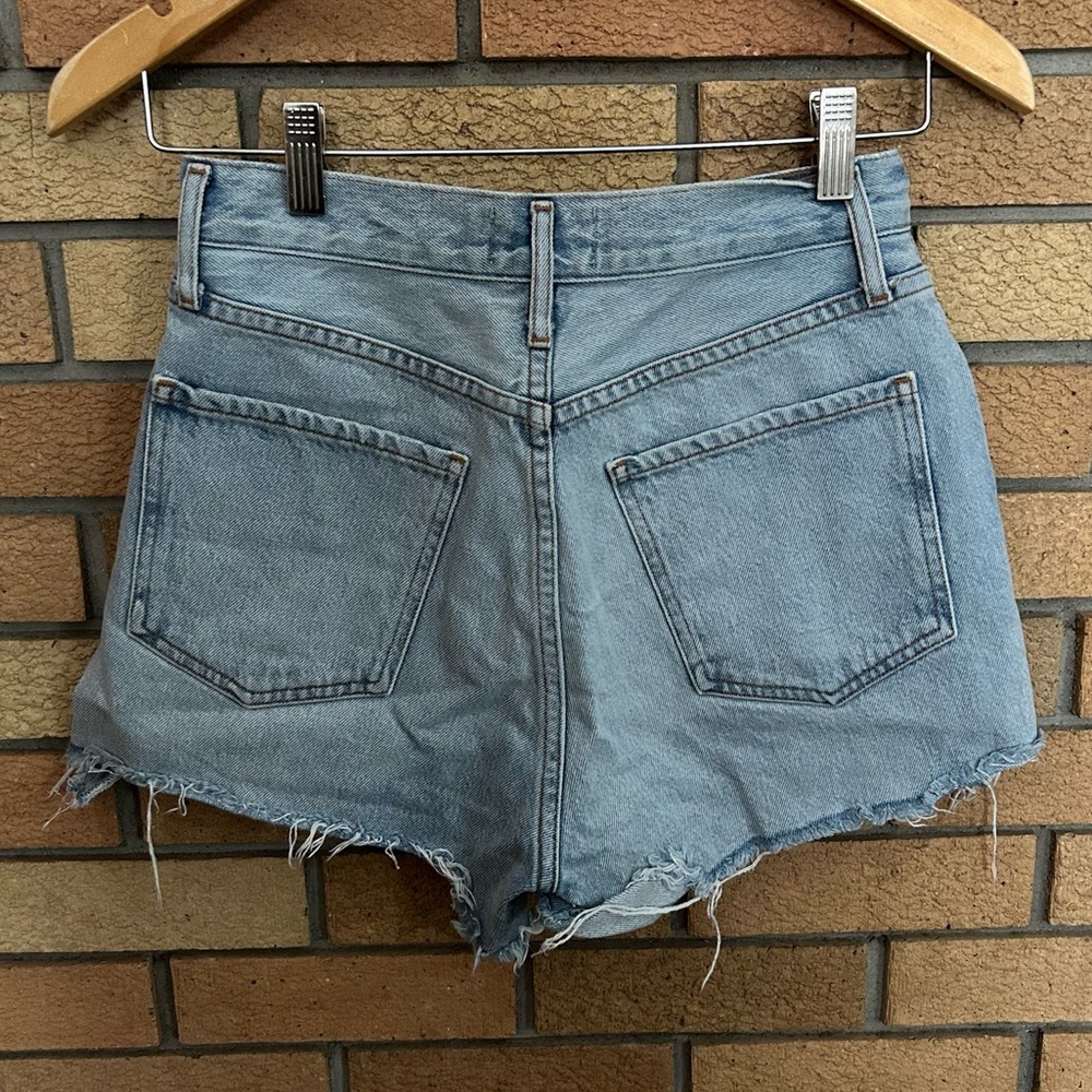 Agolde Dee Short in Digit Button Fly Distressed Hem Denim Jean Shorts Size 26 - Picture 5 of 10
